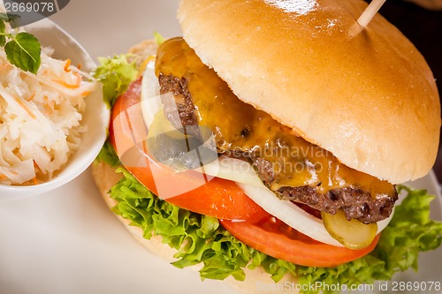 Image of Cheeseburger with cole slaw 