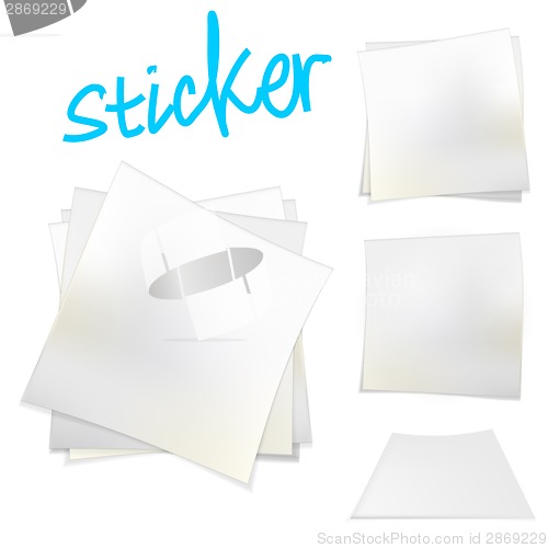 Image of Vector illustration of white stickers