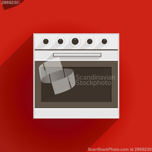 Image of Flat vector illustration of oven