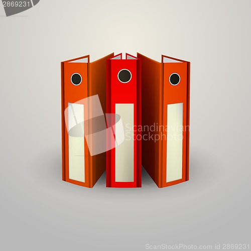 Image of Vector illustration of red folders