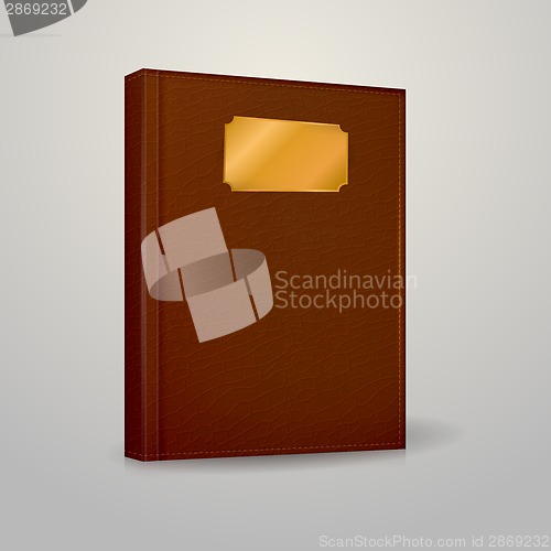 Image of Vector illustration of brown notebook