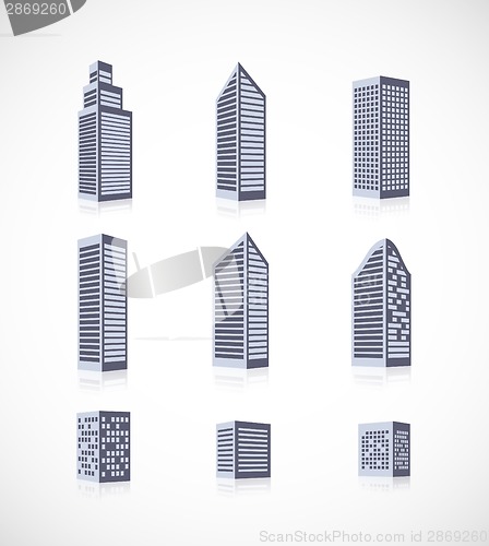 Image of Set of buildings icons