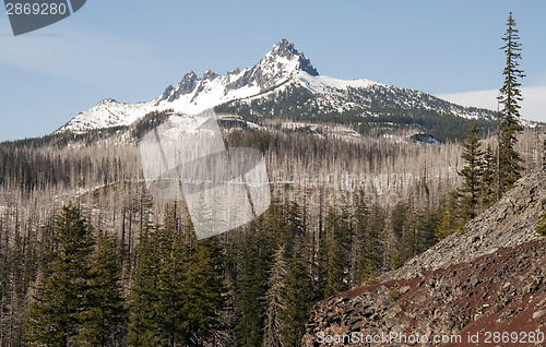 Image of Three Fingered Jack Cascade Range Oregon State USA