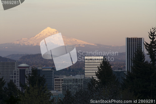 Image of Architecture Buildings Downtown Portland Cascade Range Mount Hoo