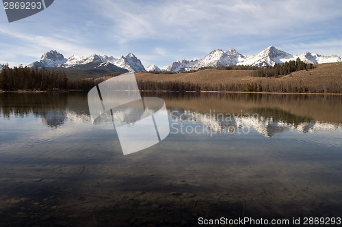 Image of Redfish Lake Water Reflection Sun Valley Idaho Sawtooth Mountain