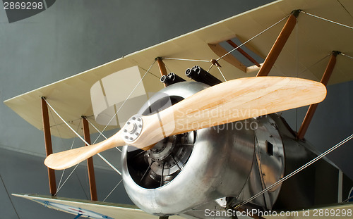 Image of Sopwith Camel Biplane War Plane in Musuem Setting