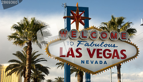 Image of Welcome to Las Vegas Nevada Skyline City Limit Street Sign