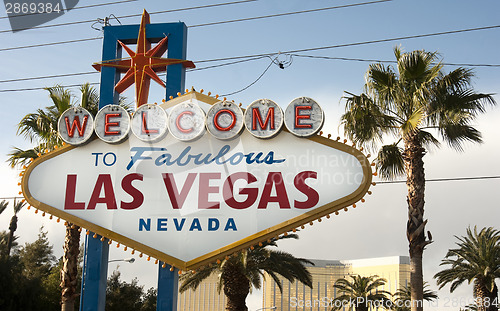 Image of Welcome to Las Vegas Nevada Skyline City Limit Street Sign