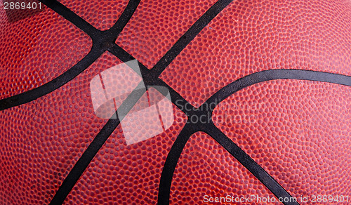 Image of Basketball Close up Partial View Isolated Pebbled Pattern Lines