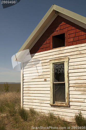 Image of Abandoned Farm House Ghost Homestead Remains Agricultural Field