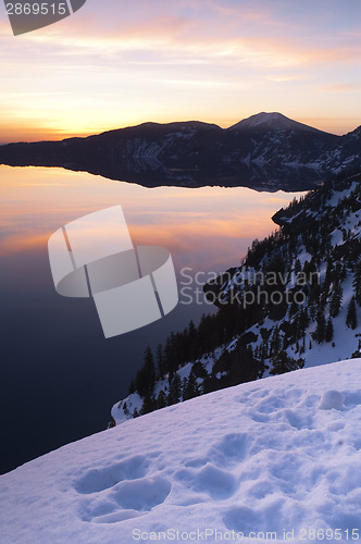 Image of Sunrise Crater Lake Caldera National Park Oregon Western USA