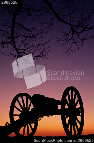 Image of A Primitive Wheeled Gun Cannon at Gettysburg National Monument P