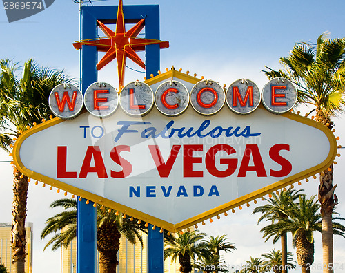 Image of Welcome to Las Vegas Nevada Sign with Palm Trees