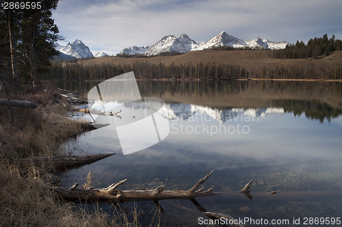 Image of Redfish Lake Water Reflection Sun Valley Idaho Sawtooth Mountain