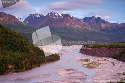 Image of Alaska Mountain River Chugach Range Last Frontier