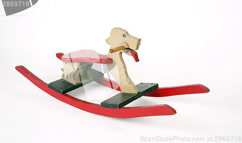 Image of Home Made Antique Rocking Dog Childs Toy