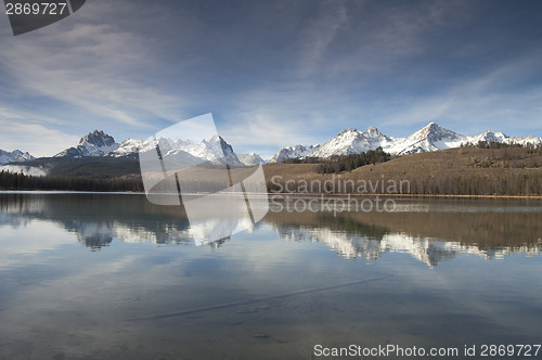 Image of Redfish Lake Water Reflection Sun Valley Idaho Sawtooth Mountain