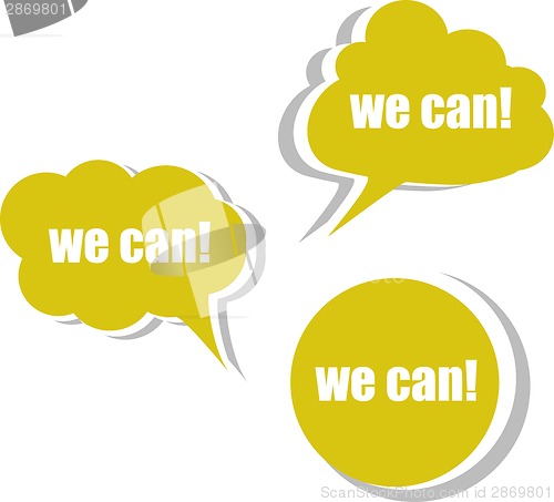 Image of we can. Set of stickers, labels, tags. Template for infographics