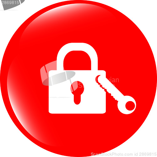 Image of Lock icon - web app button isolated on white