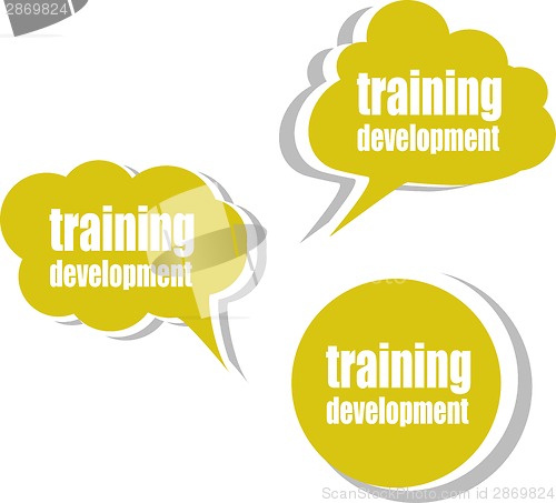 Image of training development. Set of stickers, labels, tags. Business banners, Template for infographics