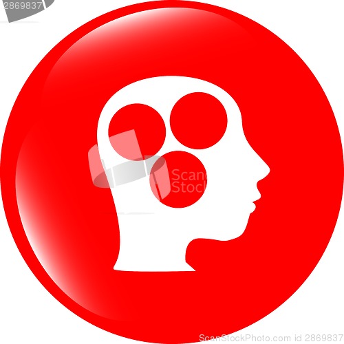 Image of idea head circle glossy icon