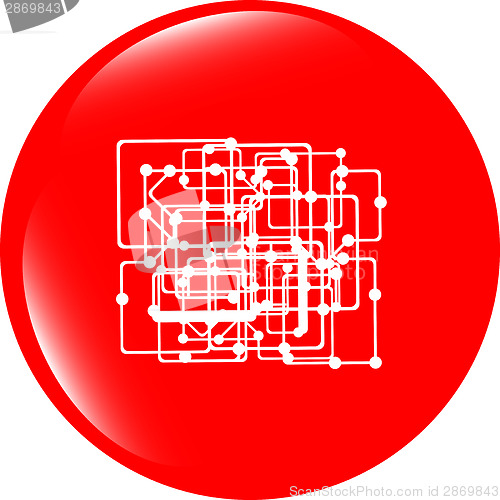 Image of abstract metro circle glossy web icon on white background