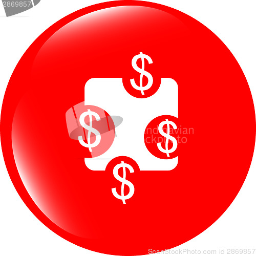 Image of web sign icon. Dollar usd symbol. shiny button. Modern UI website button