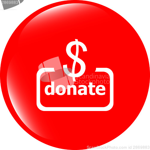 Image of Donate sign icon. Dollar usd symbol. shiny button. Modern UI website button