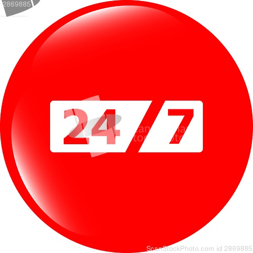 Image of Service and support for customers. 24 hours a day and 7 days a week icon