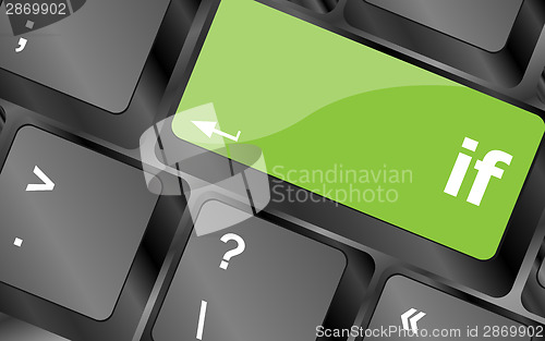 Image of if word on computer pc keyboard key