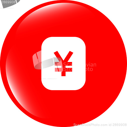 Image of Yen JPY sign icon. web app button. web icon