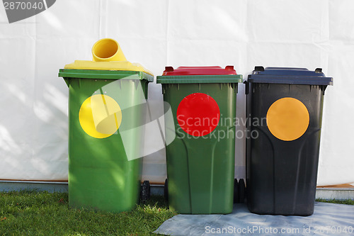 Image of colored garbage bins
