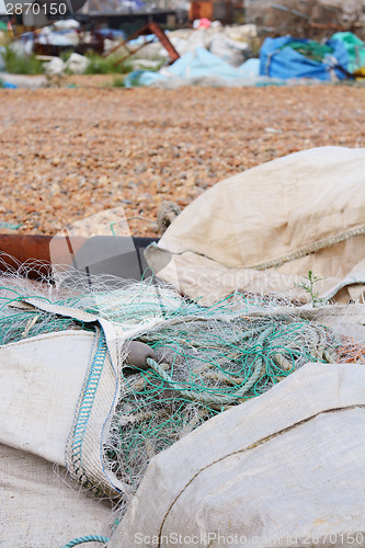Image of Large bags of nylon commercial fishing nets