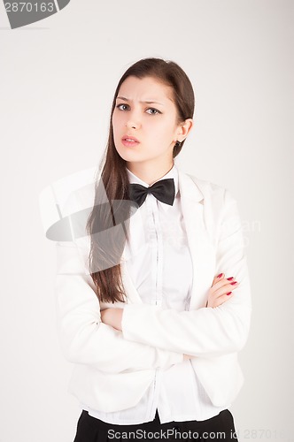 Image of Attractive businesswoman with a headache