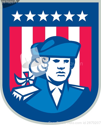 Image of American Patriot Head Bust Shield Retro