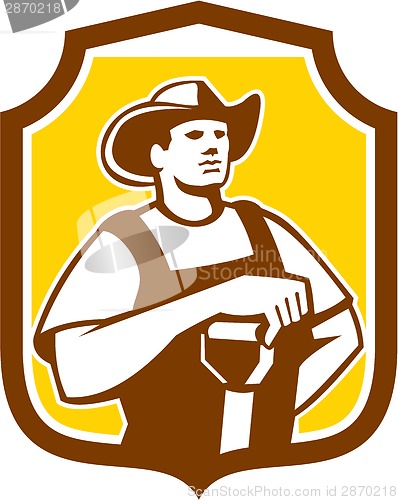 Image of Organic Farmer Shovel Shield Retro