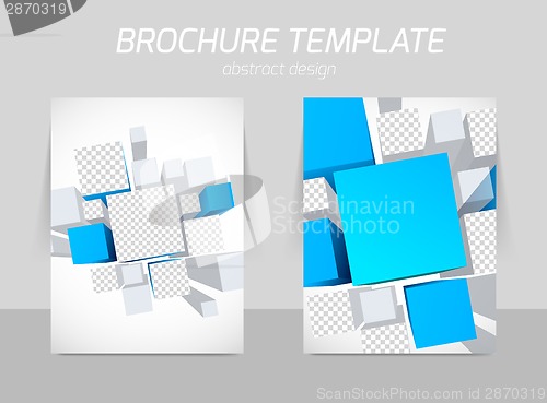 Image of Brochure template with blue squares