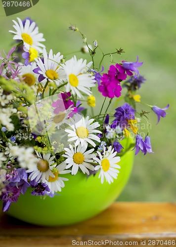 Image of beautiful bouquet of bright  wildflowers