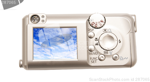 Image of camera with the sky