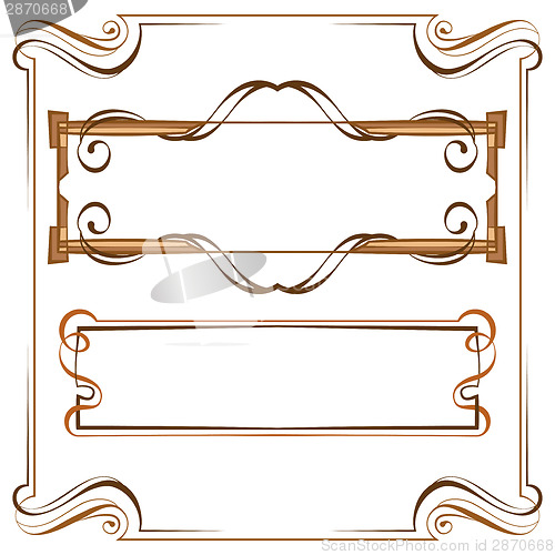 Image of Vector. Vintage beautiful elegant frame. Set of elements for des