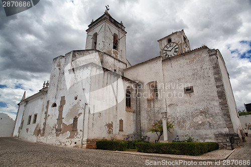 Image of Church of Santa Maria do Castelo before storm,,Tavira, Algarve, 