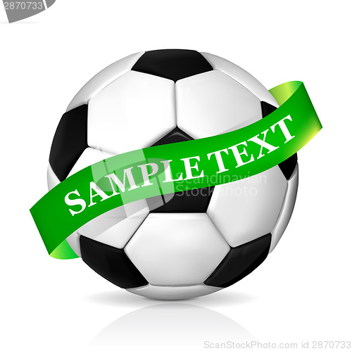 Image of Soccer ball with ribbon