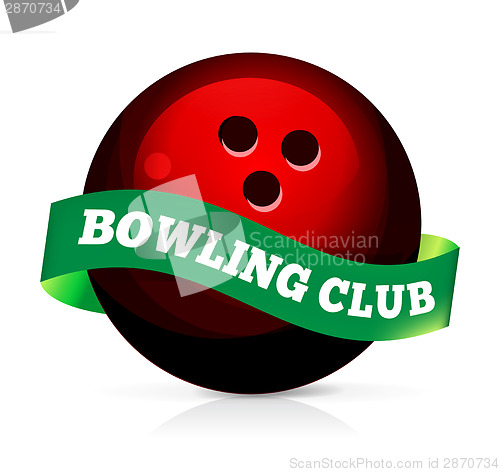 Image of Bowling ball with ribbon