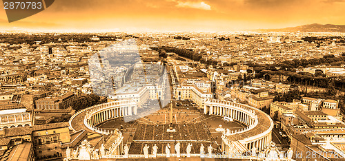 Image of Saint Peter's Square in Vatican, Rome, Italy.