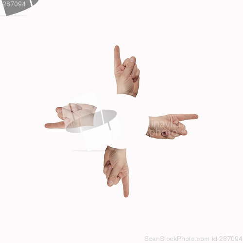 Image of pointing hands