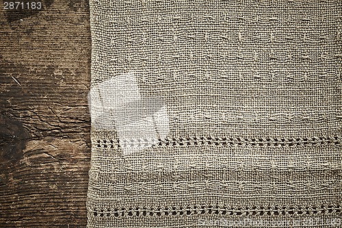 Image of old gray linen napkin