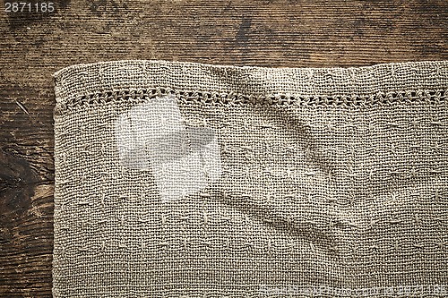 Image of old gray linen napkin