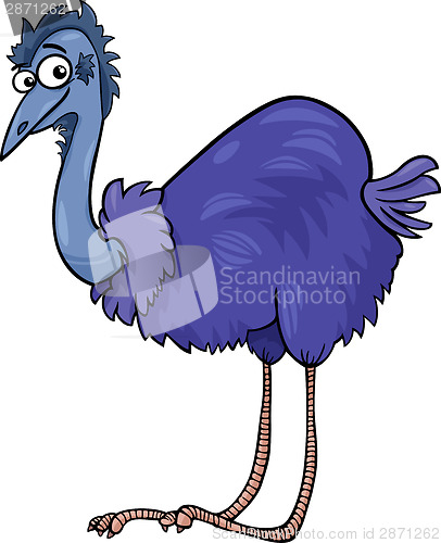 Image of emu ostrich bird cartoon illustration