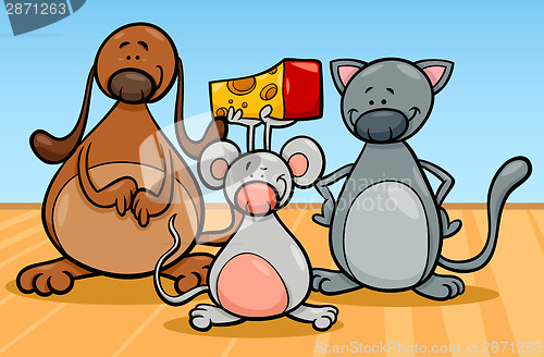 Image of cute pets characters cartoon illustration