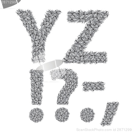 Image of gray letters